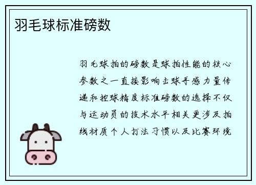 羽毛球标准磅数